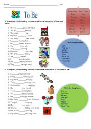 English Worksheet: Verb to Be affirmative activity