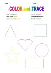 English worksheet: Color and Trace