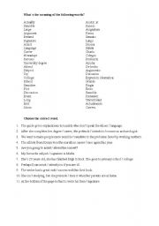 English Worksheet: False friends