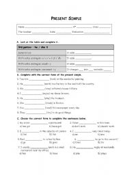 English Worksheet: PRESENT SIMPLE