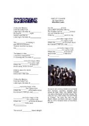 English Worksheet: Song- Wind of Change- Scorpions- Fill in the Blanks