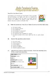 English Worksheet: Reading Comprehension Exercises