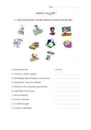 English worksheet: Whats my job