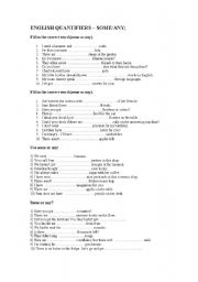 English Worksheet: Some or any