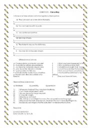 English Worksheet: Exercise CAN and May