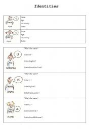 English Worksheet: Identities