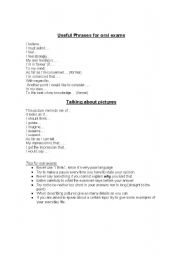 English Worksheet: useful phrases for oral exams