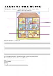 English Worksheet: parts of the house 
