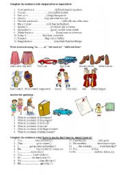 English Worksheet: superlative comparative