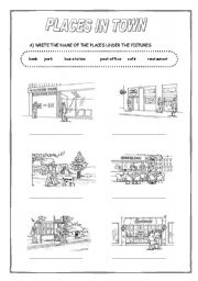 English Worksheet: PLACES IN TOWN