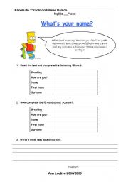 English Worksheet: Whats your name?