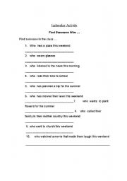 English Worksheet: Icebreaker for your students