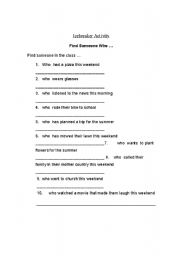 English worksheet: Icebreaker for your students