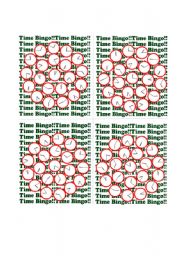 English Worksheet: Clock Bingo
