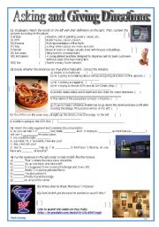 English Worksheet: Asking & Giving Directions : Video Activity