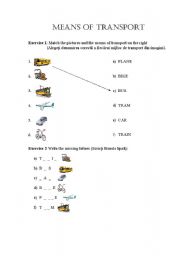 English worksheet: Means of transport 2