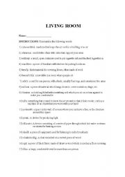 English Worksheet: Living Room