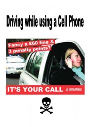 English Worksheet: Driving while using a cell phone