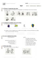 English Worksheet: Test classroom English + imperative