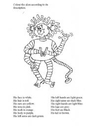 English Worksheet: Colour the alien