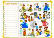 English Worksheet: daily routine