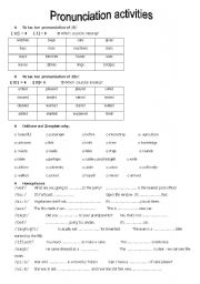 English Worksheet: TIC TAC TOE pronunciation