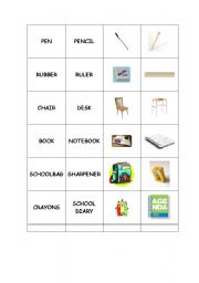 English worksheet: CLASSROOM OBJECTS