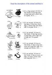 English Worksheet: Animal description