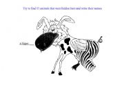 English Worksheet: 11 animals in one