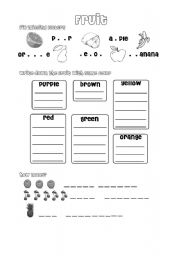 English Worksheet: Fruit