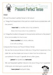 English Worksheet: Present Perfect Tense