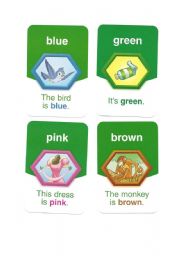 English Worksheet: Colours cards(1/3)