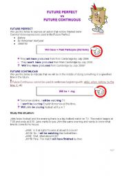 English Worksheet: Future Perfect vs Future Continuous