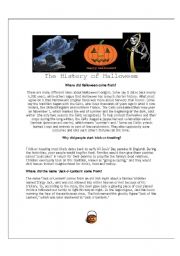 English Worksheet: The History of Halloween