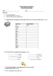 English worksheet: Test on modal verbs, present perfect form and comparatives