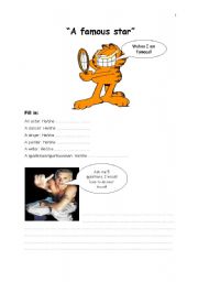 English worksheet: a famous star 