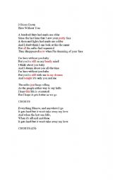 English worksheet: Here without you - 3 Doors Down 