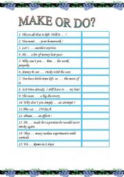 English Worksheet: MAKE OR DO?