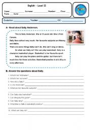 English Worksheet: Personal Identification (pages 1 and 2)