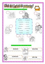 English Worksheet: Garfield- Simple Past