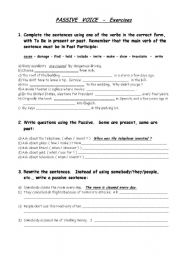 English Worksheet: passive voice