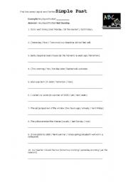 English worksheet: Find the correct signal word for the Simple Past