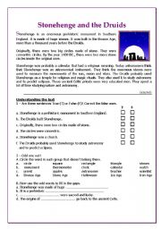 English Worksheet: Stonehenge and the Druids