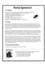 English Worksheet: Renting II (grayscale)