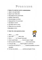 English Worksheet: Personal Pronouns and Possessive Determiners
