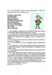 English Worksheet: Scotland  - Places to visit