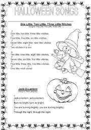 English Worksheet: HALLOWEEN SONGS