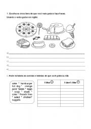 English Worksheet: food