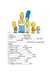 English Worksheet: Comparisons