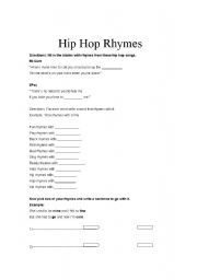 English worksheet: Write Your Own Rap